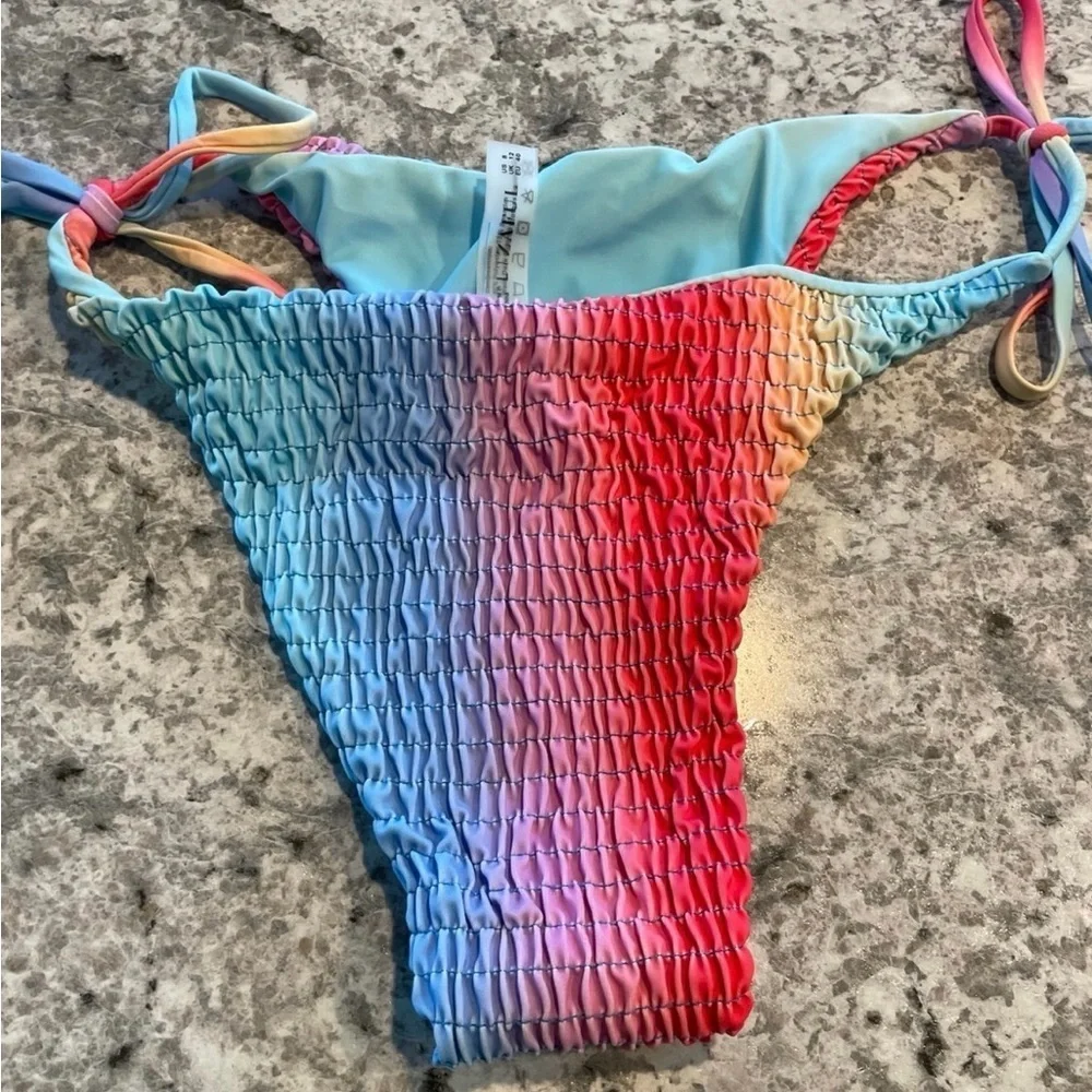 ZAFUL multicolor Bikini Triangle Set Tie Side Bathing Suit SIZE 6 NWT